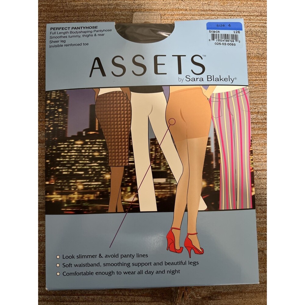 Assets By Sara Blakely Full length Body shaping Perfect Pantyhose Black Size 4